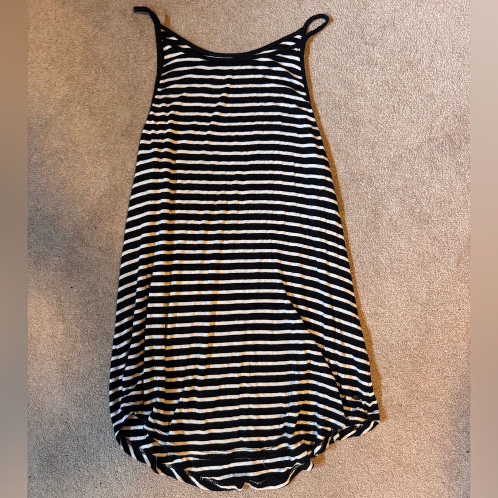 American Eagle Outfitters Black and White Striped Tank Dress